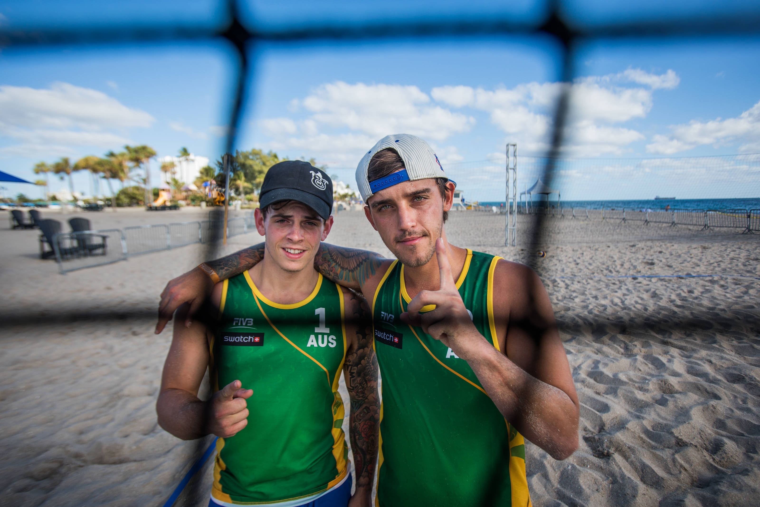 Beau Brooks (right) and Daniel Sayhounie on Fort Lauderdale Beach. Photocredit: Ian Witlen.